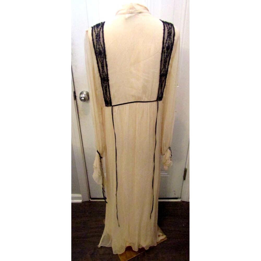 T.ba Mina Maxi Dress In Nature Layered Flowy Silk Chiffon Lace Size 38 US 8 - Picture 8 of 11